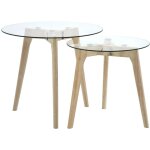 Design in - ensemble de 2 pcs tables d'appoint, bout de canapé, table basse verre trempé cfw73370 Design in - ensemble de 2 pcs tables d'appoint, bout de canapé, table basse verre trempé cfw73370