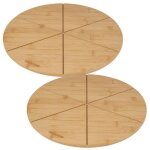 Ensemble de 2 planches � pizza avec rainures de coupe, � 32 cm