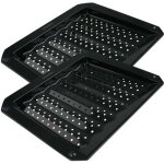 Ensemble de 2 plaques ondul�e et perfor�e pour four et barbecue en t�le 38 x 33 cm fm professional barbecue ...