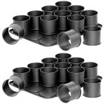 Ensemble de 2 plaques ptisserie 12 mini moules ronds amovibles 38 x 30 cm zenker black metallic