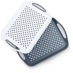 Ensemble de 2 plateaux - plateau de service antid�rapant avec poign�es, id�al pour pr�parer des repas, ...