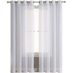 Ensemble de 2 rideaux en voile 134x160cm - double panneau en tulle avec oeillets - draperies modernes ...