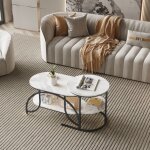 Ensemble de 2 tables basses, table centrale ovale moderne  2 niveaux, tables gigognes, table d'appoint ...