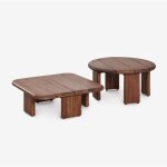 Ensemble de 2 tables basses de jardin en bois d'acacia famara sklum Ensemble de 2 tables basses de jardin en bois d'acacia famara sklum