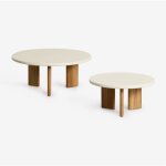 Sklum - lot de 2 tables basses de jardin rondes en aluminium yervin blanc gardenia Sklum - lot de 2 tables basses de jardin rondes en aluminium yervin blanc gardenia