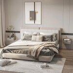 Ensemble de 2 tables de chevet murales avec tiroirs et plateaux, dimensions : 40x 30 x 19. 5, couleur ...