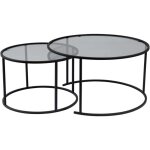 Asir group llc - ensemble de 2 tables gigognes rondes en mtal et verre auruma