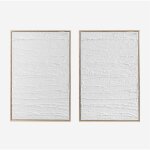 Ensemble de 2 tableaux dcoratifs en relief en pltre (60x90 cm) leclerc sklum blanc