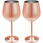 Ensemble 2 verres � vin inox cuivr� / or rose ? 500 ml ? m�tal, style coupe � cocktail / champagne