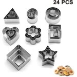 Ensemble de 24 mini emporte - pi�ces g�om�triques en forme de c?ur, triangle, rond et petit cercle, en ...