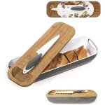 Ensemble 3 en 1 : planche, r�cipient et couteau, gris