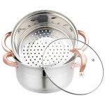 Ensemble de 3 marmites vapeur de 20 cm. cuiseur vapeur klausberg kb - 7728.