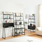 [en. casa] - ensemble de 3 meubles storfjord avec 2 �tag�res �chelles et bureau noir