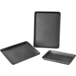 Ensemble de 3 moules  ptisserie, plaques et plateaux en acier au carbone antiadhsifs, poignes en ...