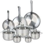 Ensemble de 3 po�les de cuisson 24, 28 et 32 cm et 5 faitouts 12, 14, 16, 20 et 24 cm elo profi brillant ...