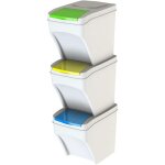 Iperbriko ? lot de 3 poubelles empilables 25l ? poubelle tri s�lectif ? design fonctionnel pour cuisine ...