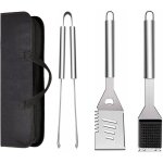 Ensemble lot de 3 ustensiles de barbecue en acier inoxydable avec sac de transport, spatule, pince et ...