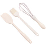 Ensemble de 3 ustensiles de p�tisserie en silicone comprenant une spatule, un pinceau et un fouet, id�al ...