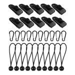 Ouylaf - ensemble de 30 pices clip de bche tente, 10pcs pince pour bche pince verrouillage, 10pcs ...