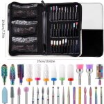 Ensemble de 30 pi�ces comprenant des t�tes de lime � ongles, des embouts de ponceuse � ongles, des brosses ...