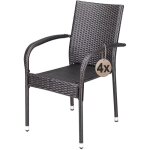 Casaria - ensemble de 4 ou 8 chaises de jardin polyrotin avec accoudoirs empilables jardin structure ...