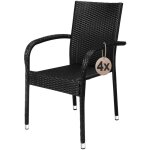 Casaria - ensemble de 4 ou 8 chaises de jardin polyrotin avec accoudoirs empilables jardin structure ... Casaria - ensemble de 4 ou 8 chaises de jardin polyrotin avec accoudoirs empilables jardin structure ...