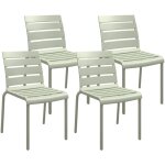 Ensemble de 4 chaises bistrot vertes empilables ? polypropyl�ne ? style moderne