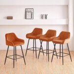 Jymtom - ensemble de 4 chaises hautes de bar tabourets de cuisine salle � manger avec dossier, accoudoirs ...