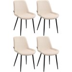 Clp - ensemble de 4 chaises de salle à manger victoria dans la crème en velours Clp - ensemble de 4 chaises de salle à manger victoria dans la crème en velours