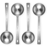 Un ensemble de 4 cuill�res � caf� � long manche en acier inoxydable (1 cuill�re � soupe, 15 ml), adapt�es ...