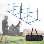 Ensemble de 4 haies d'agilit en pvc, ajustables en hauteur, animaux de compagnie, exercice sauter, agilit, ...