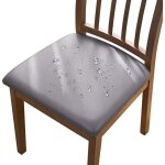 Ensemble de 4 housses de chaise �lastiques en similicuir, imperm�ables, amovibles et lavables, convenant ...
