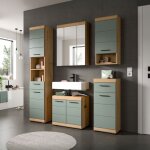 Ensemble 4 meubles + armoire de toilette chêne brun et kaki - olbo Ensemble 4 meubles + armoire de toilette chêne brun et kaki - olbo