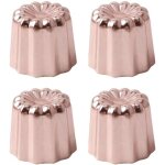Un ensemble de 4 moules � canel�s en aluminium, adapt�s � la confection de muffins, de mini - cupcakes, ...