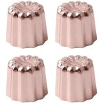 Un ensemble de 4 moules � canel�s en aluminium, adapt�s � la confection de muffins, de mini - cupcakes, ...