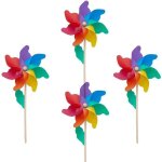 Ensemble 4 pices moulin  vent jardin et enfant - rsistant aux uv et au vent - dcoration de jardin ...