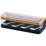 Ensemble de 4 pots � �pices en treillis, r�cipients � �pices, bo�tes � �pices, �tag�re � �pices pour ...