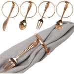 Ensemble de 4 ronds de serviette elegants en or decoration de table luxueuse