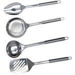 Ensemble de 4 ustensiles de cuisine en inox louche �cumoire spatule et cuill�re fackelmann elemental
