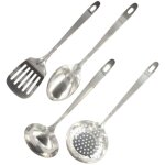 Ensemble de 4 ustensiles de cuisine en inox louche spatule ajoure cuillre et cumoire fackelmann oxford ...