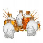 Ensemble de 5 carafes en verre en forme de cr�ne, bouteilles de 400 ml pour whisky (cadeau).