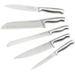 Ensemble de 5 couteaux de cuisine professionnels en inox de 24 � 33, 5 cm nirosta star
