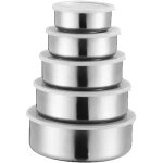 Ensemble de 5 pices pour la conservation des aliments - botes de conglation avec couvercles - rcipients ...