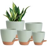 Ensemble de 5 pots de jardinage, pots � r�serve d'eau de 12, 5 cm, grande capacit� de drainage, adapt�s ...