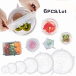 Ensemble de 6 couvercles en silicone - couvercles de conservation des aliments - couvercles en silicone ...