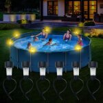 Ensemble de 6 lampes de piscine solaires d'extrieur, tanches ip44, idales pour les alles, les pelouses, ...
