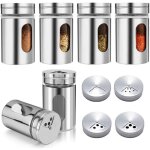 Ensemble de 6 pots � �pices, 80 ml chacun, avec bouchon distributeur, sali�re en verre avec trou de versement ...