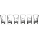 Ensemble de 6 verres avec inscriptions verres
