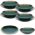 Ensemble de 8 assiettes kati green gold Ensemble de 8 assiettes kati green gold
