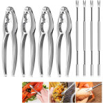 Ensemble de 8 pinces � homard et cure - dents, pinces � crabe, pinces et fourchettes � fruits de mer ...